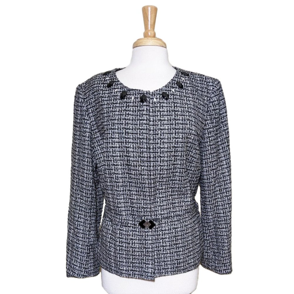 JOHN MEYER Collection Bejeweled Blazer/Jacket with Belt & Art Deco Buckle